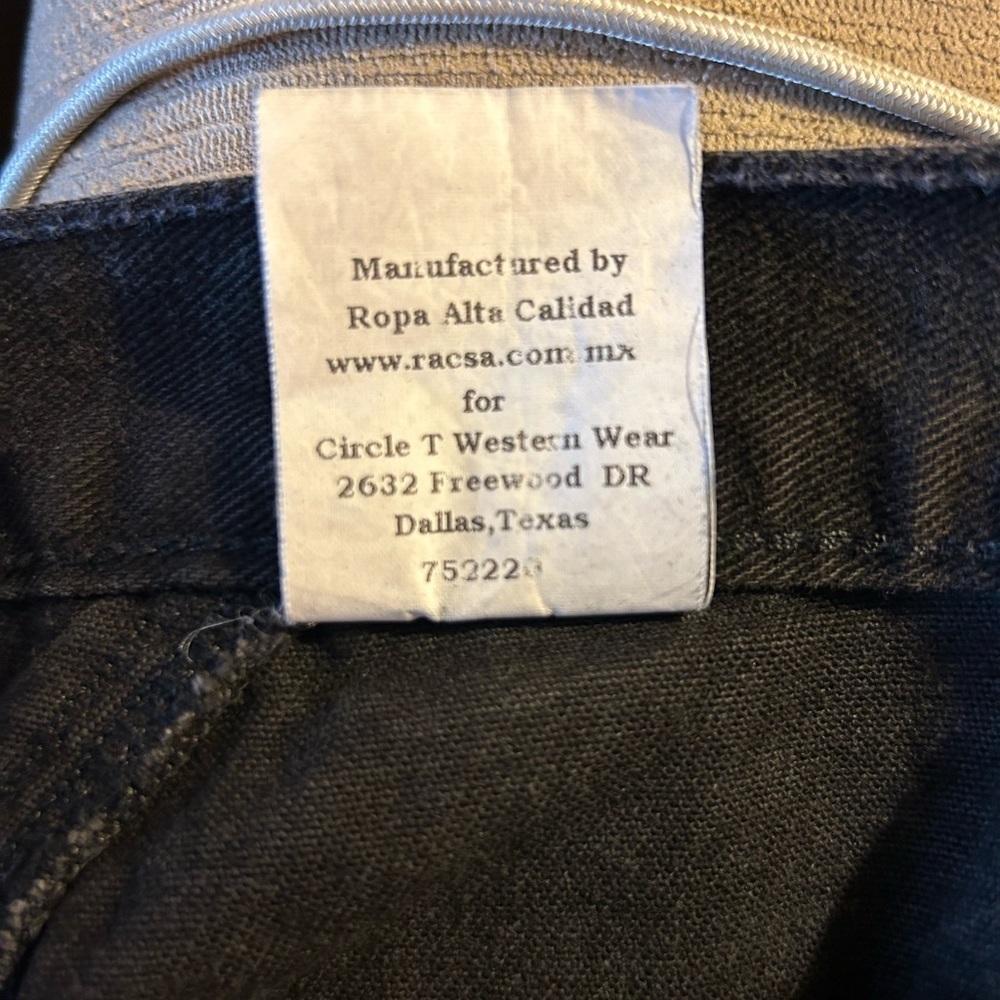 Vintage Roughrider By Circle T High Rise Ponchos on Waist Black Jeans Sz 13 - Picture 6 of 13